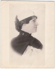 Vintage WWI Era US Military Nurse Woman Portrait Photograph Uniform Cap 8x10 picture