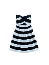 Express Black and White Strapless Stripe Dress for Women picture