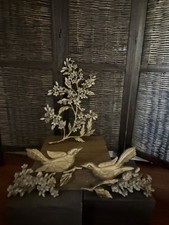 Vintage 1967 Syroco 7035 Gold Bird Dogwood Wall Plaques 3 Pc MCM Hollywood Regen picture