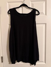 Jones New York Sport Tank Top Size 3X Black Ribbed Rayon Spandex picture