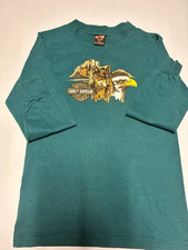 NWOT  Vintage 1998 Harley-Davidson Atlanta Georgia Teal LS  T-Shirt 14/16 Youth picture
