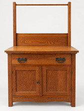 Vintage Oak Dresser Chest of Drawers Arts & Crafts Style Cabinet picture