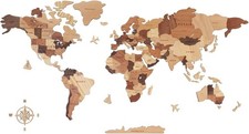 Wooden World Map 3D, Wood World Map Wall Art, Multilayered Wooden Map picture