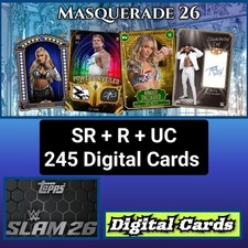 Topps WWE Slam Masquerade 26 SR+R+UC 245 Card Set picture