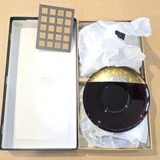 Vintage Hakuichi Original Japan Daruma Tea Saucer N-25 Kanazawa Gold Leaf Boxed picture