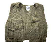 Women's Medium LE BON SHOPPE Alpaca Wool Heavy Olive Green Vest picture