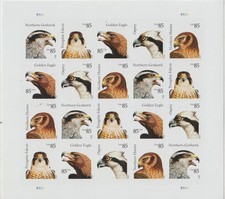 BIRDS OF PREY PEEL and STICK 5 Sheets 100 85 CENT Stamps picture