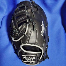 Rawlings Encore Series Junior First Mitt Black Silver for Left-Handed Thrower picture