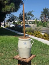Antique Louisville Pottery Cherokee Indian Head Stoneware Butter Churn 2 Gal picture