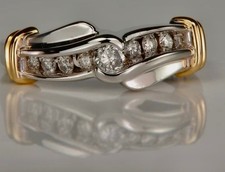 14 k ring with diamonds size 7.76 weight 3.51 gram picture