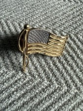 Michael Anthony American Flag Lapel Pin God Bless America Patriotic 14K Gold picture