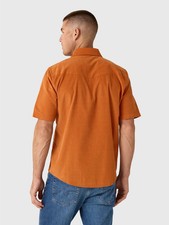 Criquet Men's Short Sleeve Corduroy Pearl Snap Shirt - M / Burnt Orange picture