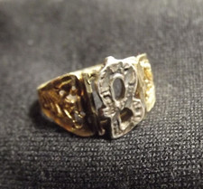 BENT 10K Yellow Gold Signet Ring Sz 6 w 