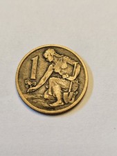 1962 CZECHOSLOVAKIA ONE 1 KORUNA WORLD COIN KM50 WOMAN PLANTING SPRIG   picture
