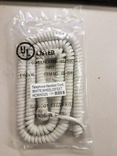 25 Foot White Handset Curly Cord picture