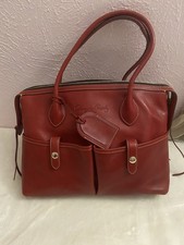 Dooney & Bourke red Zip Top Satchel Top Handle Bag w/ Luggage Tag Dust Bag picture