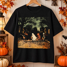 Vintage Dark Halloween Shirt Gothic Witch Unisex Graphic Top Tee picture