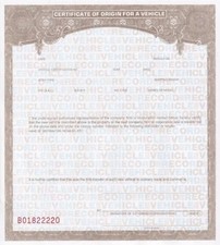 50 BLANK Certificate of Origin MSO MCO Form - Bikes Trikes Trailers Dune Buggies picture