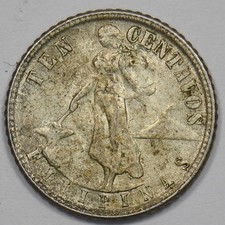 Philippines 1944-D Commonwealth 10 Centavos Silver P902688 picture