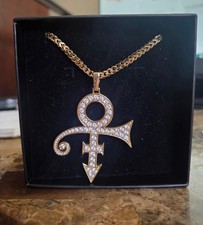 Prince Symbol Necklace with Crystal Embellishment (Gold) picture