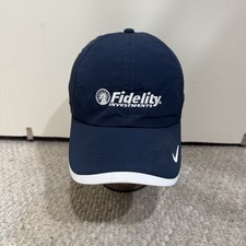 Nike Golf Blue Hat Cap Fidelity Investments Mutual Fund Vented Strapback picture