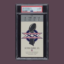 Super Bowl XX 20 Ticket Stub 1985-1986 Chicago Bears NFL PSA Authentic READ picture