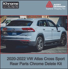 Glossy Black Chrome Delete Overlay for 2020-2022 VW Atlas Cross Sport Rear Trim picture