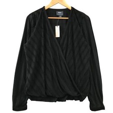 NWT Maeve Anthropologie faux wrap black size L picture