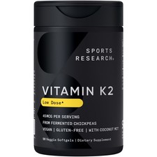 SR Vitamin K2 as MK-7 45mcg Vegan, Gluten & Soy Free 90 Softgel (3 Month Supply) picture