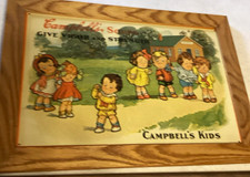 Framed Campbell's Kids Soup Advertising Sign 