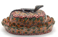Ardmore Ceramics Studio 1998 VTG Hand Made 2 Piece Lidded Alligator Dish RARE picture