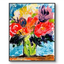 D Pantoja Floral 11x14 Paper Original Artwork Expressionist Modern Collectible picture