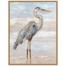 Amanti Art Framed Canvas Wall Art 24x18 Beach Heron I by Ethan Harper, Framed... picture