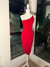 Fashion Nova red one-shoulder bodycon midi dress picture