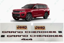 5PCS Black Red Front Rear Door 4x4 Emblems 2022+ Jeep Grand Cherokee 2 Row WK picture