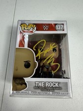 WWE DWAYNE THE ROCK JOHNSON AUTOGRAPHED SIGNED FUNKO POP #137 W/COA/PROTECTOR  picture