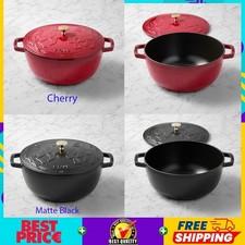 Staub Enameled Cast Iron Essential French Oven with Horse Lid 5-Qt  Authentic picture