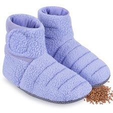 REVIX Microwavable Foot Warmers, Heated Booties, Adjustable Fit, Purple L picture