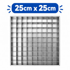 Square Brownie Cutting Mold 100 Compartments Aluminum Baking Pan 25cm x 25cm NEW picture