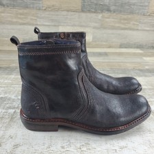 Roan by Bed Stu Crestone Mens Ankle Boot Sz 10 Black Leather Side Zipper Bedstu picture