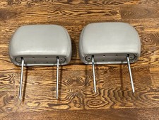 2000-2006 CHEVY GMC TRUCK SUV Gray LEATHER HEADREST TILT Matching Pair Set picture