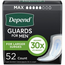 Original Guards Incontinence Pads for Men, Maximum Absorbency, 52 ct picture