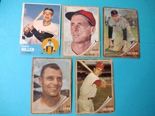 5 Card 1962 & 1963 Topps Baseball Lot - Poor/Low Grade Condition picture