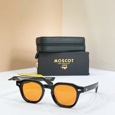 Moscot DOLT Black Square Sunglasses 46-23-145 Orange Lens Fashion Eyewear picture