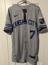 NWT AUTHENTIC 44 L NIKE KANSAS CITY ROYALS BOBBY WITT JR. Jersey Gray Dual Patch picture