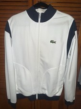 Lacoste Sport Men’s Track Jacket White Navy Full Zip Colorblock Y2K Vintage M picture