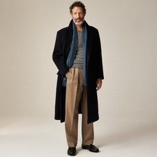 J. Crew Men’s New York Double-Breasted Overcoat Wool Melton black size Large picture