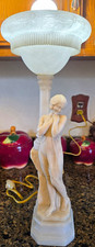 Antique Alabaster Italian Torchere Lamp Art Deco Signed G. Mascagni 1920's Rare picture