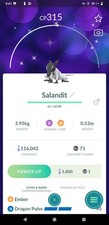 ✨ Shiny Salandit Male ✨  P T C - 80k stardust -  Description picture