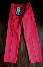 Vintage Columbia Sportswear Youth L Bright Coral Red Rain Pants NWT Snap Pockets picture